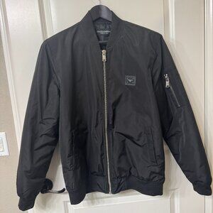 DOLCE & GABBANA Jacket Black Nylon Logo Plaque Men Bomber IT44/US34/M 1120usd